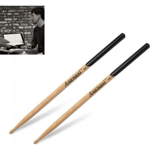 1 Pair Walnut Wood Drum Sticks 5A 7A Music Band Jazz Drumsticks with Black Handle