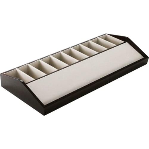 10-grid Belt Display Box Belt Display Storage Holders Wooden Table Shelf Belt Collection Case Display Props Rack Stand