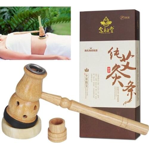 10 Pcs / Box Smokeless Moxa Rolls Chinese Roller Stick Roller Burner Moxibustion Navel Moxibustion Moxa Box Therapy Gourd