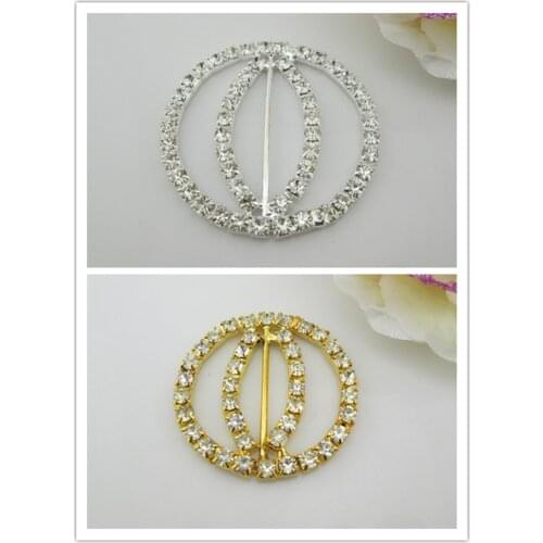 10pcs oval rhinestone buckle wedding invirtation card slider buckle
