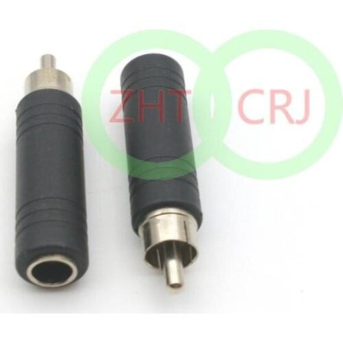 100pcs RCA male plug to Audio AV PC 6.35mm 1/4" Mono female jack connector adapter