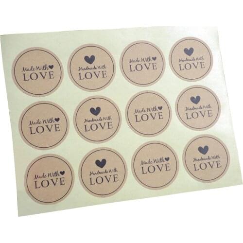 120Pcs Love Craft Paper Sealing Stickers Wedding Favours Letter Gift Labels Cake Packaging Sealing DIY Gift Stickers