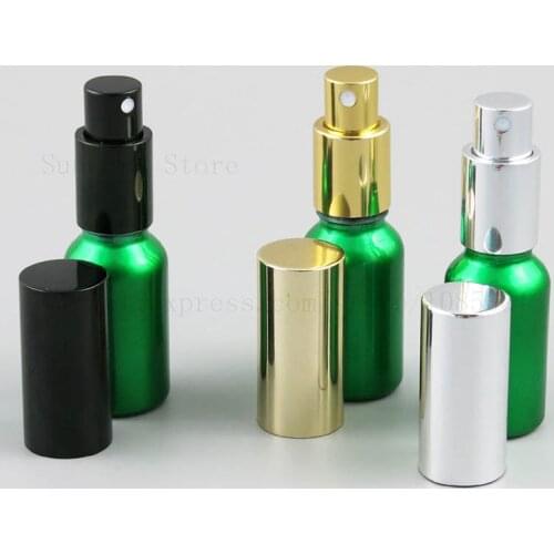 15ml 20ml Refillable Press Pump Sprayer Bottle e Liquid Container Perfume Atomizer Travel Sample bottle gold black lids 20pcs