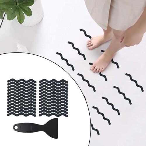 24pcs Bathtub Stickers Anti Slip Bath Tape Shower Pad With Shovel For Stairs Outdoors Safety Shower Strips Mat Textured Treads