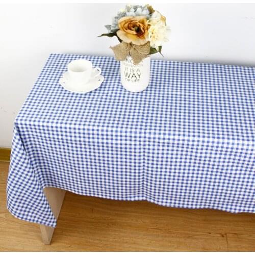 4 Color Pastoral Style Washable Rectangle Plaid Print Table Cloth Cotton Linen Tablecloth Dining Table Cover Kitchen Home Decor