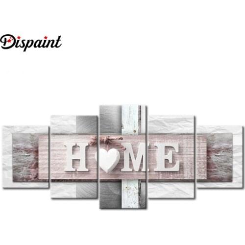 Dispaint 5pcs Full Square/Round Drill 5D DIY Diamond Painting "Home landscape" Multi-picture Combination Embroidery 5D Decor