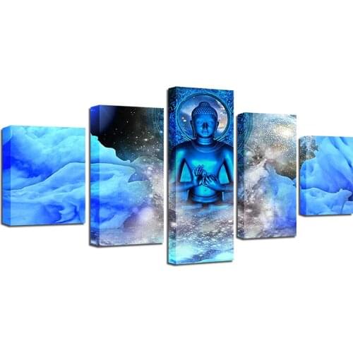 5d Diamond Painting Buddha Wall Art Handmade 5 Pcs Cross Stitch Picture Abstract Home Decal Full Round Drill Embroidery Gifts
