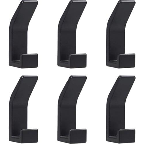 LUDA Self Adhesive Hooks 6 Pack, Space Aluminum Adhesive Wall Hanger For Coat, Towel, Keys, Bags, Home, Kitchen, Bathroom