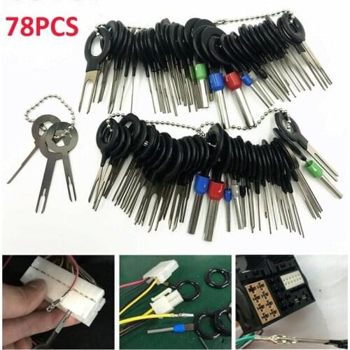 78pcs Car Terminal Removal Tool Wire Plug Connector Puller Release Pin Extractor Kit Car Repair Tool Wiring Crimp Connector Pin