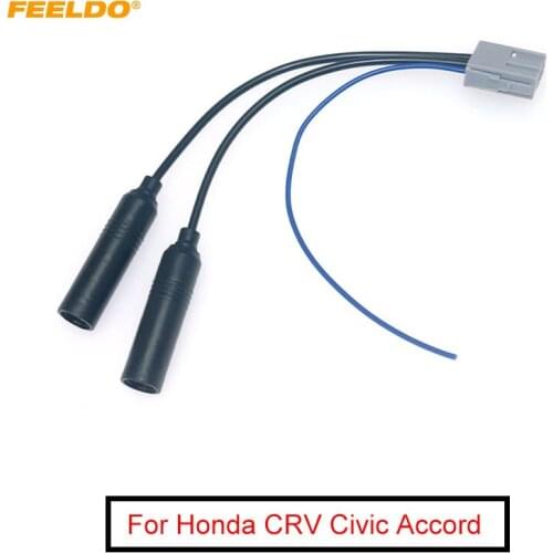 FEELDO Car Stereo Radio Double Heads Male To Female Plug Antenna Adapter For Honda CRV Civic Radio Wire Cable