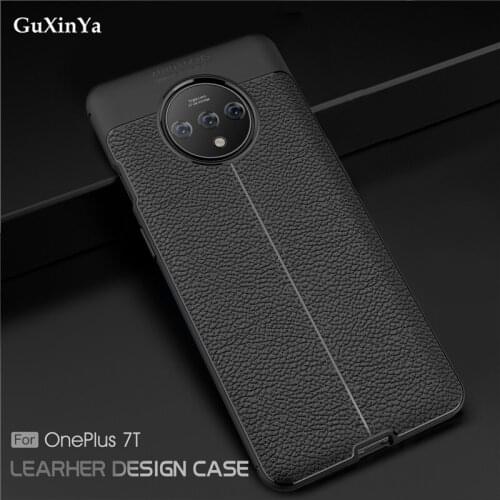 Cover For Oneplus 7T Phone Case Luxury Leather ShockProof TPU Protective Case For Oneplus 7T Funda For Oneplus 7T Coque 6.55"