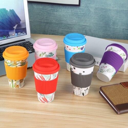 Eco-Friendly Reusable Bamboo Fibre Coffee Cup Mugs Portable Drink Cup Coffee Tea