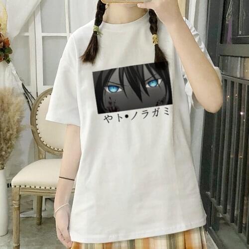 Noragami Yato Anime Women T-Shirt Tops Japanese Cartoon Harajuku Streetwear Punk Gothic Short-Sleeve Casual Clothes Female Tops