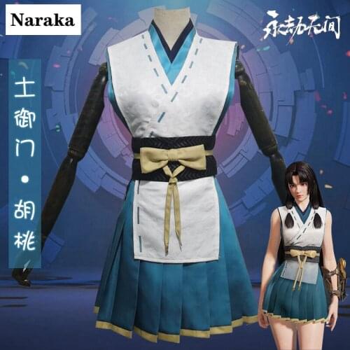 2021 New Game Naraka: Bladepoint Character Hutao Cosplay Costume Halloween Womens Skirt Vest Jacket Girdle Bow Canaan Suit