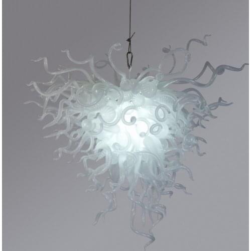 Fine Design Skillful Hand Blown Murano Glass Chandelier White Home Lighting