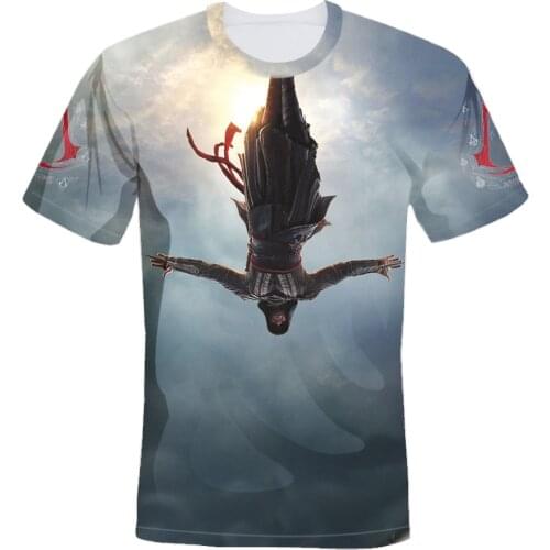 2021 T-shirt Mens Assassins Creed High Quality Top Retro Short Sleeve Round Neck T-Shirt