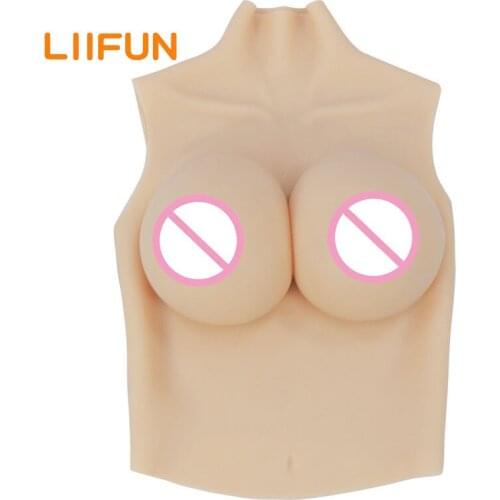 Liifun Realistic Silicone Breast Half Body Forms False Large Boobs H Cup for Male Cosplay Crossdresser Shemale Transgender