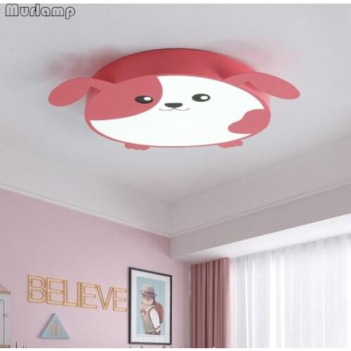 Modern minimalist childrens bedroom study cute animal led ceiling lamp boy girl personality animal pattern LED ceiling lamp