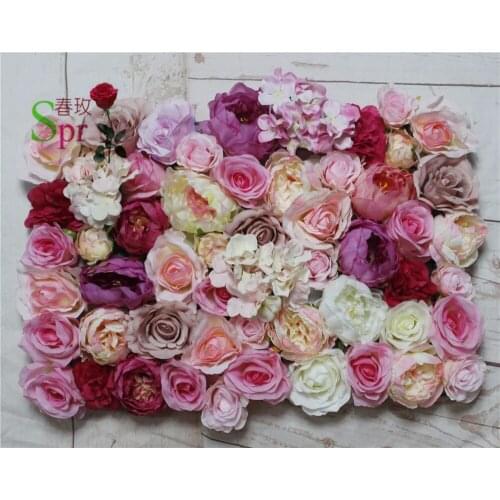 SPR Free Shipping 10pcs/lot Artificial rose peony &hydrangea flower wall wedding backdrop arch table flower