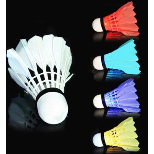 1 PCS Luminous Shuttlecock LED Dark Night Glow Goose Outdoor Sports Feather Training Badminton Ball For Indoor Activities