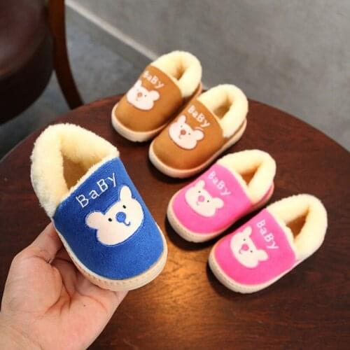 2020 Winter Kids Slippers Children Home Shoes Non-slip Soft Winter Warm Babuchas Indoor Bedroom Floor kids Shoes girls boys