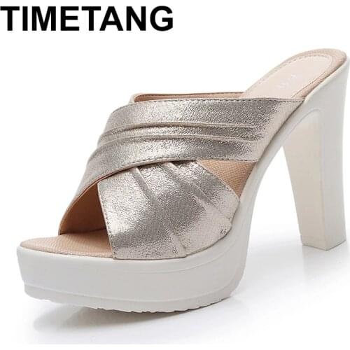 TIMETANG Women Summer High-heeled Sandals Fashion Open Toe Block Heel Ladies Sandals