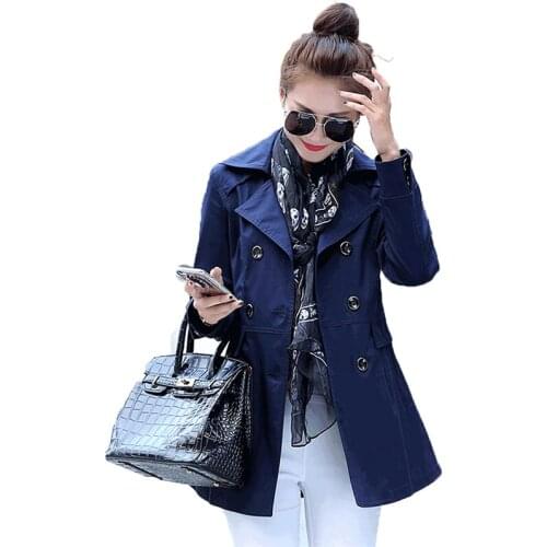 Womens Trench Coat Spring 2020 New Fashion Slim Coat Female Casual Mid-Long Solid Color Autumn Windbreaker Outerwear 4XL A1699