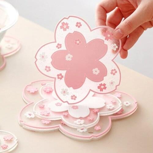 Japan Style Cherry Blossom Heat Insulation Table Mat Family Office Anti-skid Tea Cup Milk Mug Coffee Cup Coaster