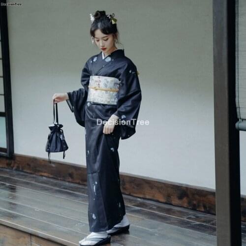 2021 woman japanese traditional dress ancient kimono girls japanese style clothes vintage daily geisha japanese kimono robe