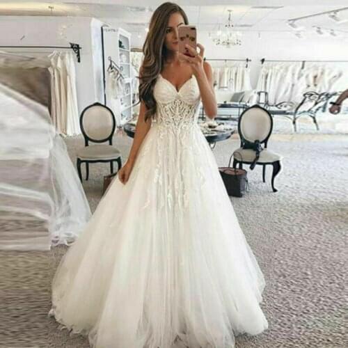 Vintage Vestidos De Novia Sweetheart Lace Sheer Plus Size Backless A Line Tulle Wedding Dresses Custom Made Bridal Gowns