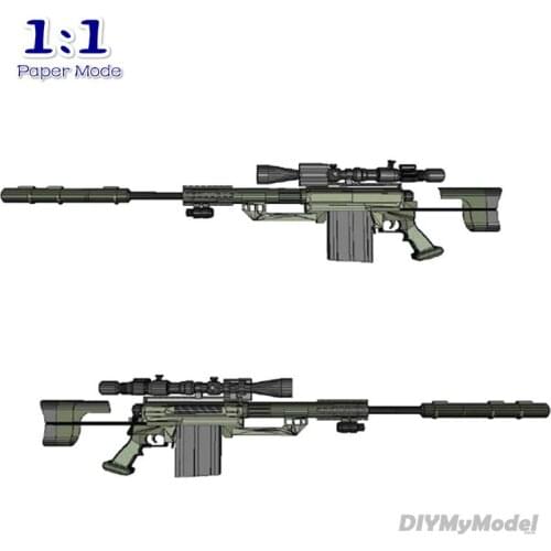 1:1 M200 Sniper Rifle Paper Model Gun Not Shooting DIY 3D Paper Card Model Building Sets Construction Toys Military Model