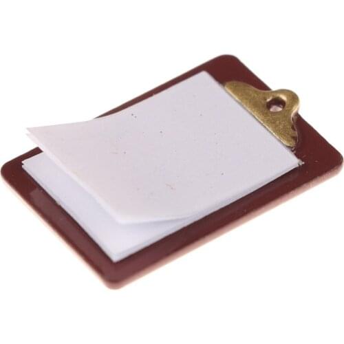 1 PC 18mm*21mm Alloy Clipboard With Real Paper Attache For Doll DIY Miniature Dollhouse Dolls Accessories