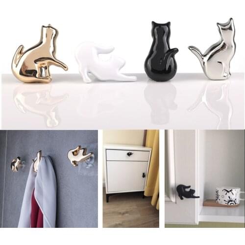 1pc Personality furniture hardware Cat handle Single hole hooks cabinet cupboard drawer knob door pull home fashion Decorative