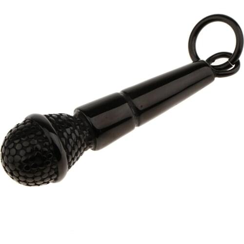 1 Piece Music Microphone Shape Pendant Hip Hop Style Pendant DIY Neck Chain
