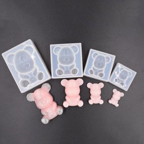 1Pc Bear Shape DIY Pendant Liquid Silicone Mold Dry Flower Resin Jewelry Pendant Mold Handmade Decoration Tools