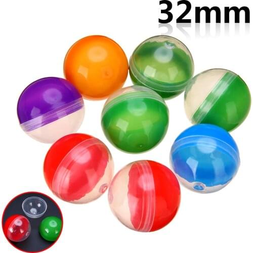 10pcs/pack Mix Color Toy Capsules Vending Machine Empty Round Toy PP Ball Capsules 1.2" 32mm Diameter Gift Children