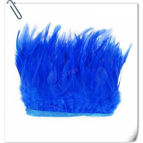 10yards/lot natural rooster feather ribbon royal blue Coque Tail Feather Fringe pheasant feather trimming,cheap feather craft