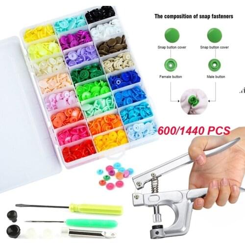 15/24 Colors Plastic Press Studs DIY Kids Clothes Snap Buttons Stud Cloth Kit embellishments for clothing buttons for crafts