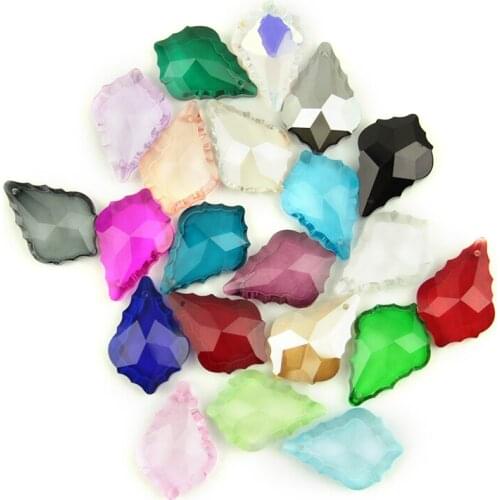 5pcs Colors Crystal Maple Leaf Pendants Chandelier Crystal Accessories Home & Wedding DIY Decoration