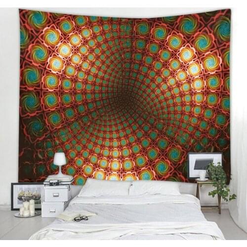 Abstract art home decoration tapestry psychedelic scene wall hanging Bohemian decorative Mandala sofa blanket Hippie yoga mat