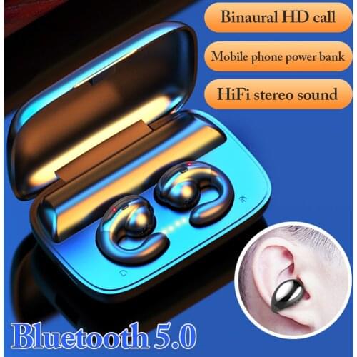 S19 TWS 5.0 Wireless Bluetooth F9 Headset Hanging Ear Bone Conduction Biaural Earphone Headphones HD Call 2200mAh earphones