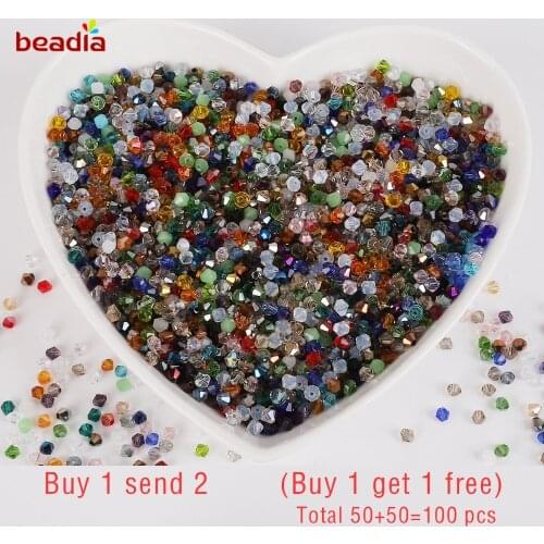 4mm Czech Loose Rondelle Crystal Glass Pointed Beads For DIY Jewelry Crafts Sewing Clothing Accessories Buy 1 Get 1 Free