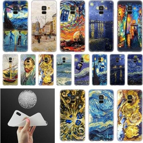 Doctor who van gogh Art Phone Case For Samsung Galaxy A10 A20 A30 A40 A50 A60 A70 A6 A8 Plus A7 A9 2018 A3 A5 2017 Soft Cover
