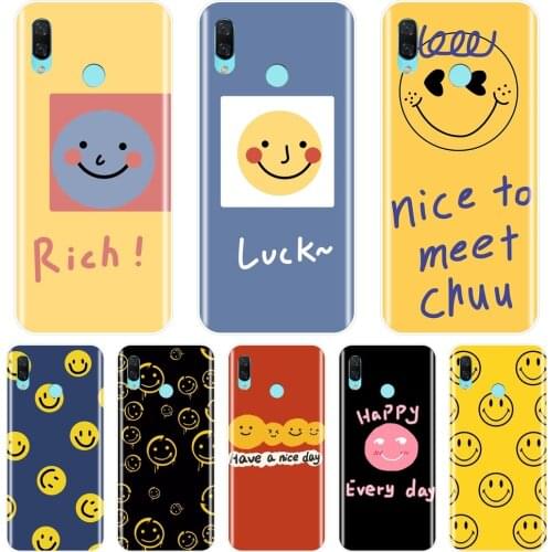 Phone Case For Huawei Nova Smart Lite 2017 Silicone Yellow Smile Back Cover For Huawei Nova 2i 2 Lite Plus 3 3I 3E 4 4E 5 Case