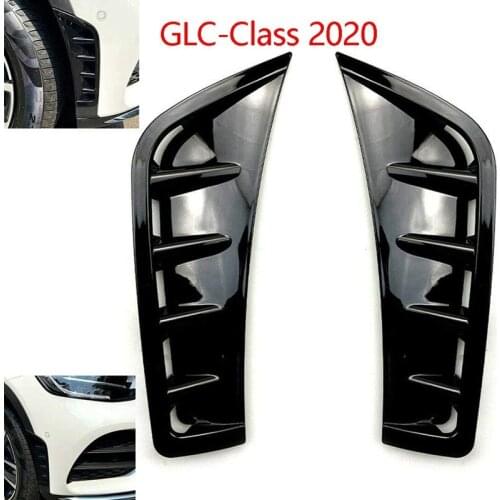 Gloss Black Front Wheel Air Vent Hood Fender Cover Trim for Benz GLC-Class X253 GLC260 GLC300 2020