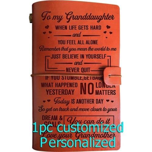 Engraved Leather journal personalized gifts to my husband BJ267 Customized Notebook A5 Dropshipping Supplier US Store Diary