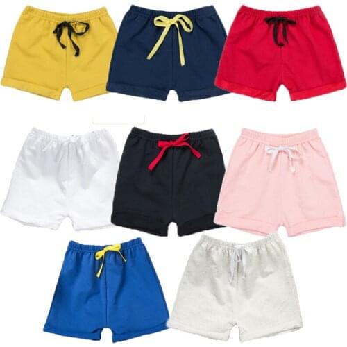 2021 Summer Casual Soft Comfortable Cotton Shorts for 1-7Years Kids Short Baby Boy Candy Color Sports Shorts Summer Clothes