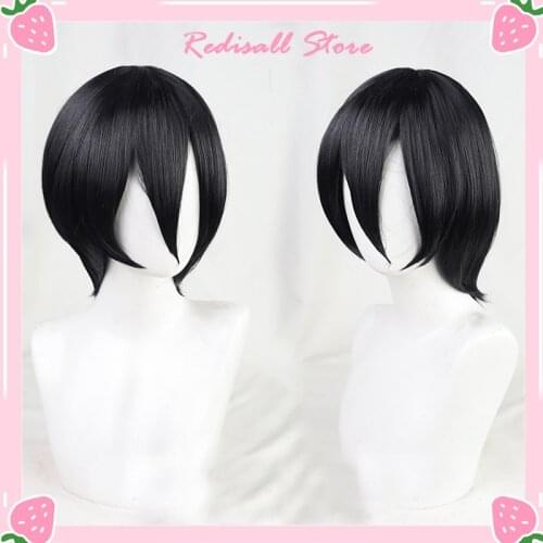 Mikasa Ackerman Cosplay Black Wig Heat Resistant Short Hair Synthetic for Adult Unisex Men Women