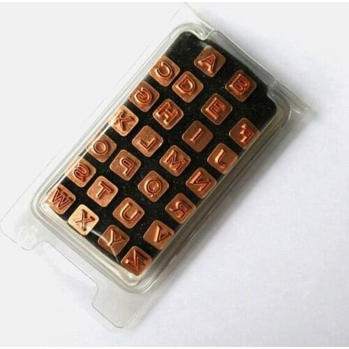 DIY 26 Hollow Alphabet Stamp Tools Set Leather Craft Carving Tools Senior Capital Letters Printing Copper with A Pole