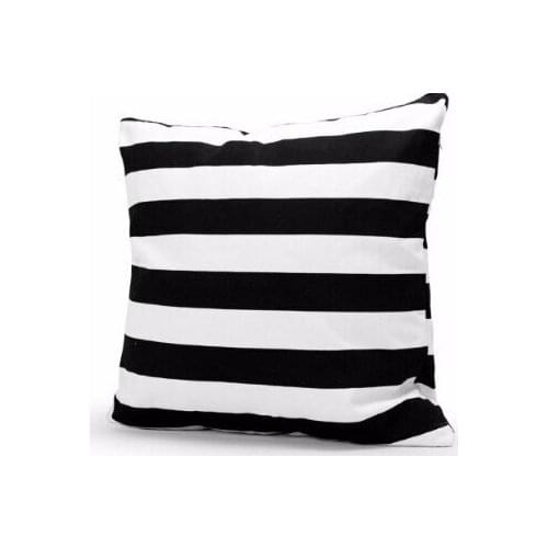 New Arrival Brand New Black and White Stripe Square Pillowcase Soft Comfort Pillow Cover Zippered Pillow Sham Two Sides
